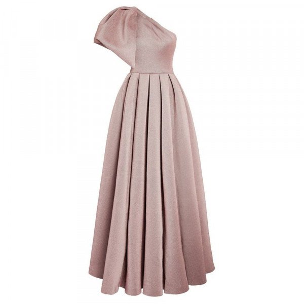 Jovani One-Shoulder Pleated Gown