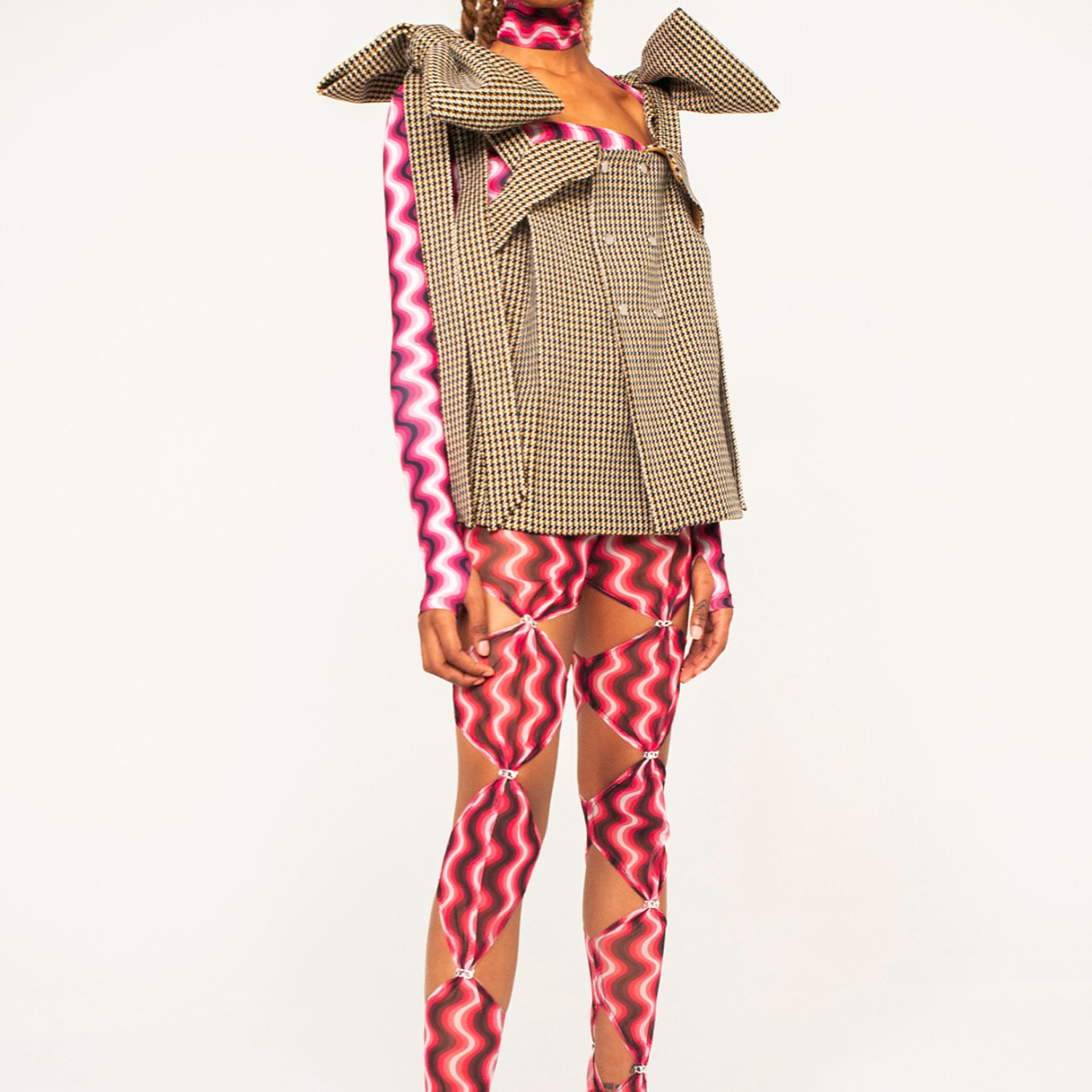 Linus Leonardsson Houndstooth Bow Top