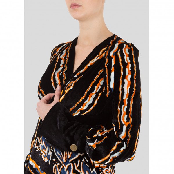 Peter Pilotto Wrap-Effect Printed Velvet Midi Dress