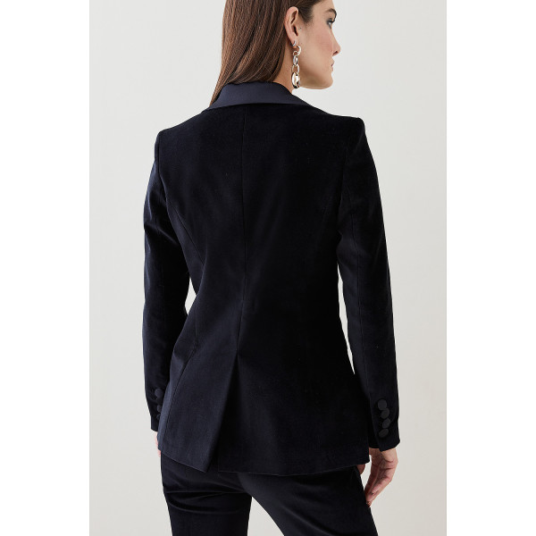 Karen Millen Velvet Double Breasted Tailored Jacket