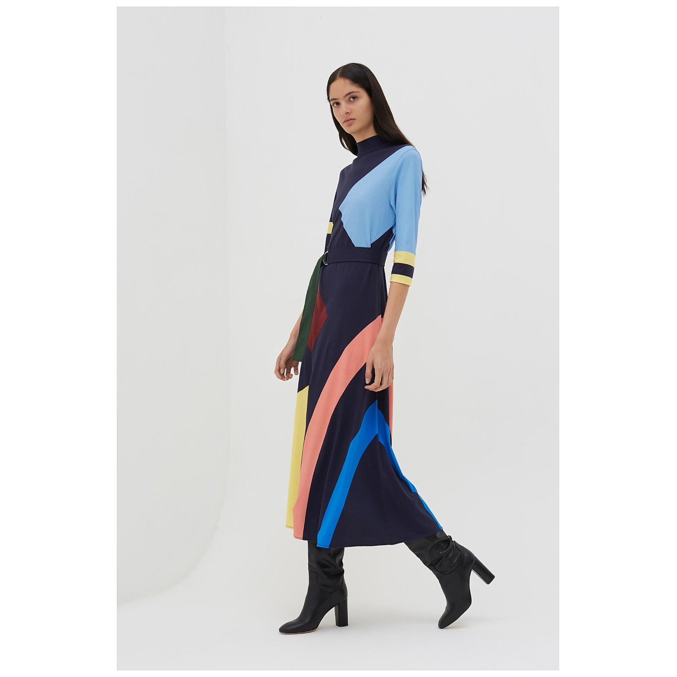 Chinti and Parker Abstract Cotton-Jersey Dress