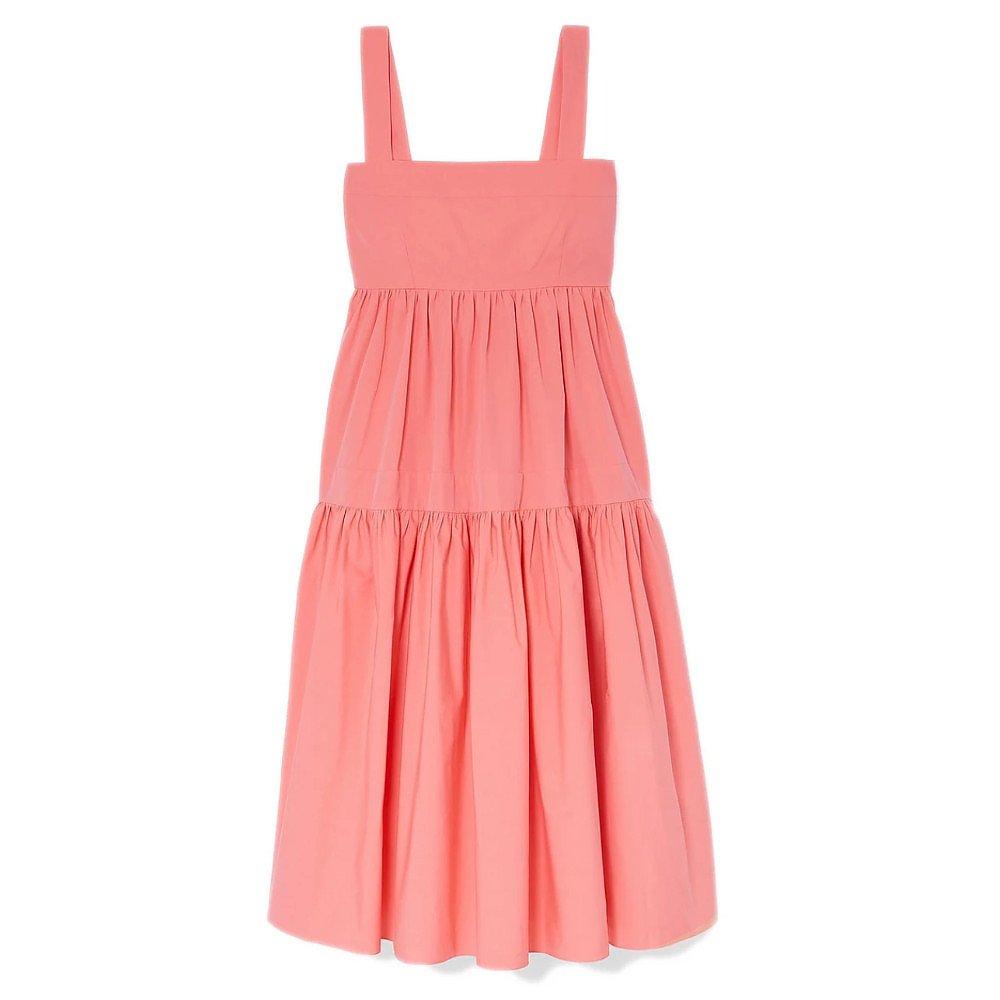 Three Graces London Cosette Tiered Cotton-Poplin Midi Dress