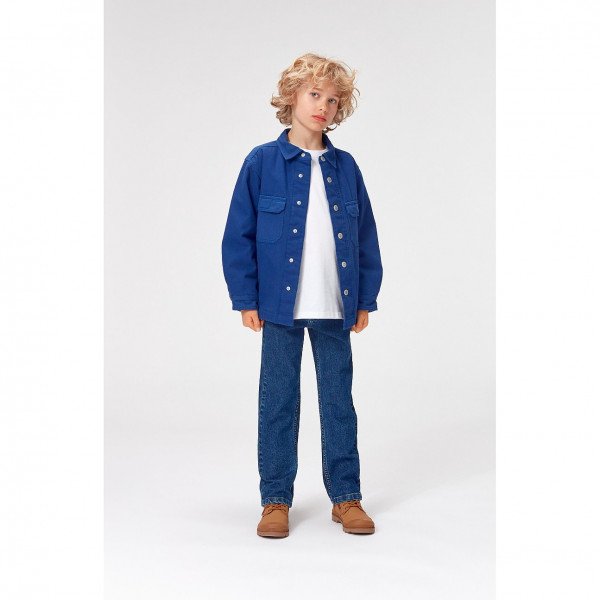 Molo Kids Henley Jacket in Naval Blue