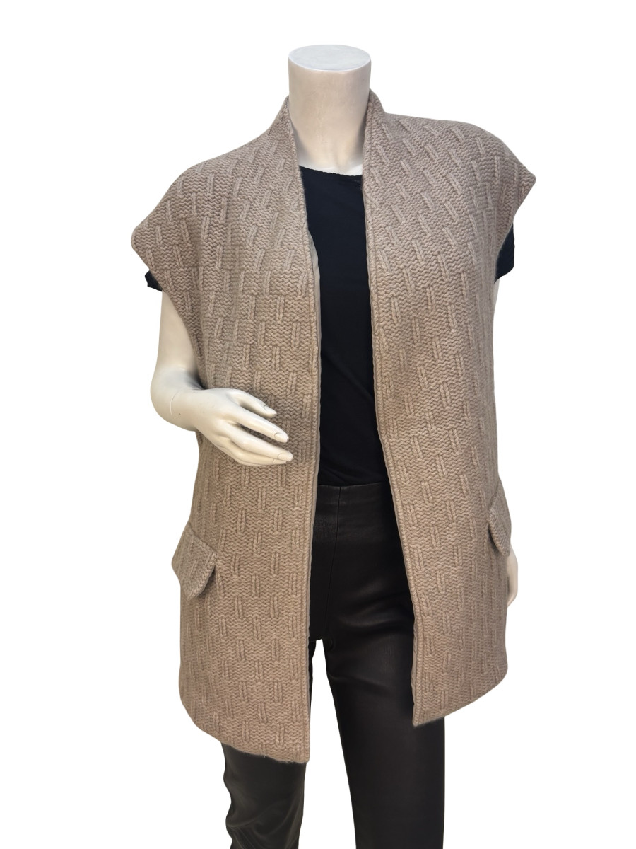 FRANK NAMANI Reversible Cashmere Knit Vest