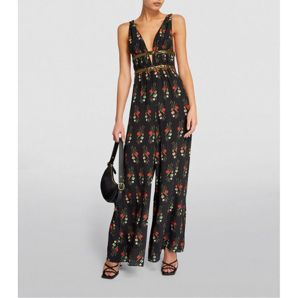 Rixo Floral Print Sleeveless Jumpsuit