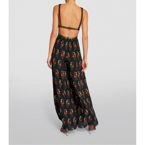 Rixo Floral Print Sleeveless Jumpsuit