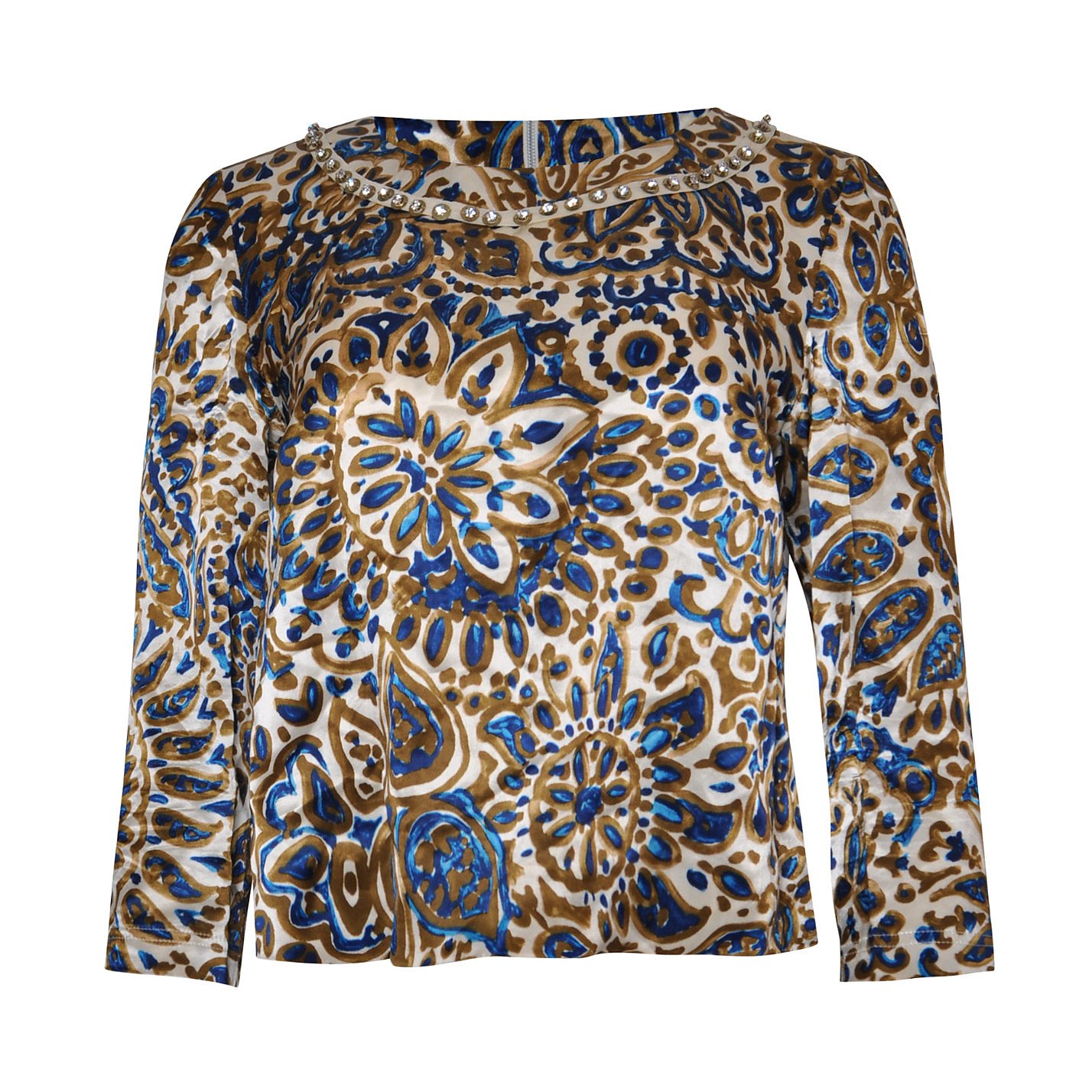 Chloé Printed Blouse With Crystal Embellishment
