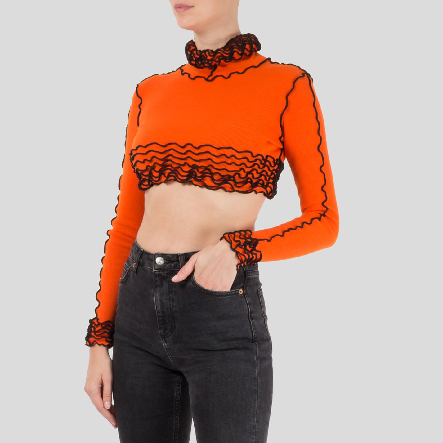 Minnanhui Frill Detail Crop Top