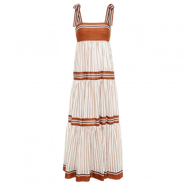 ZIMMERMANN Veneto Tiered Striped Maxi Dress