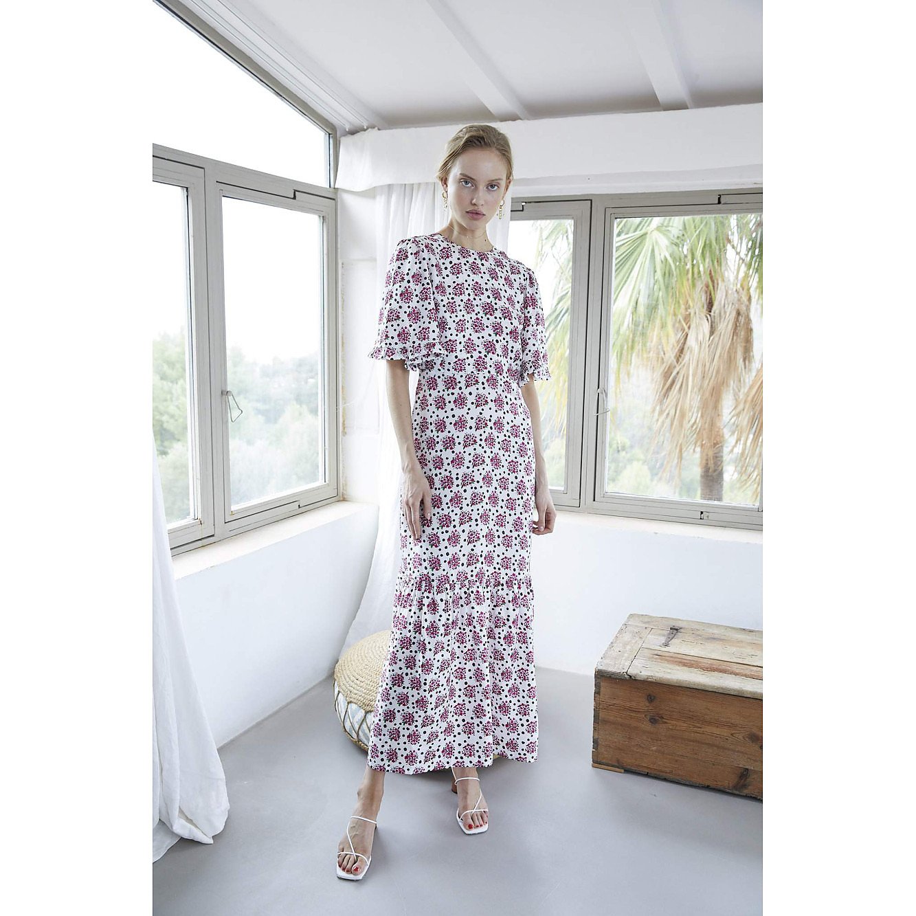 Seren Cece Floral Print Silk-Twill Maxi Dress