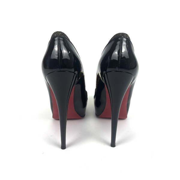 Christian Louboutin Gold Spike Patent Leather Heels