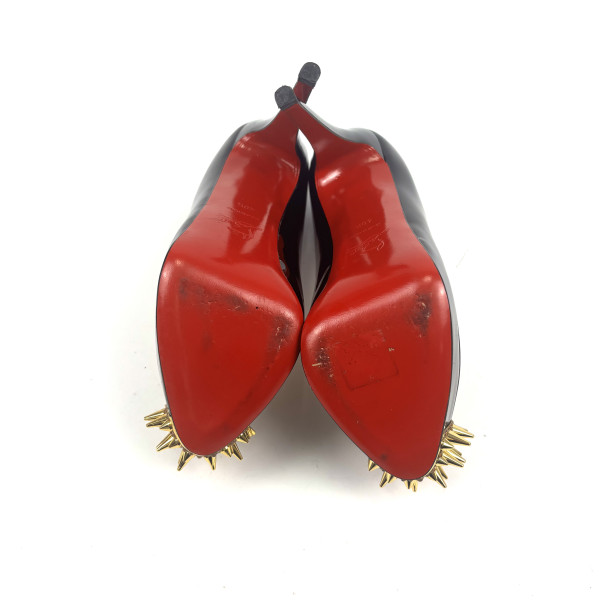 Christian Louboutin Gold Spike Patent Leather Heels