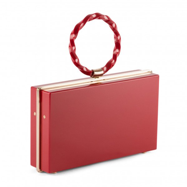 Charlotte Olympia Heart Perspex Clutch With Top Handle