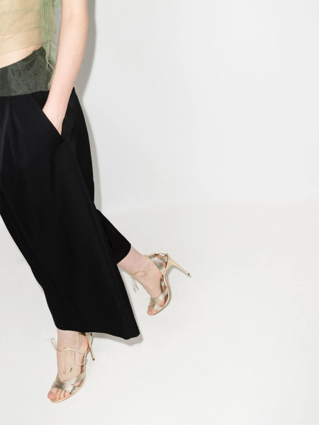 Aquazzura Ari 105mm Gold Leather Sandals