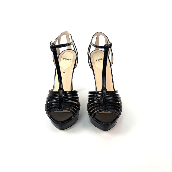 Fendi Patent Leather Cage Sandals