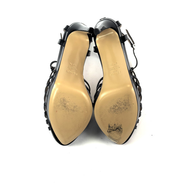 Fendi Patent Leather Cage Sandals