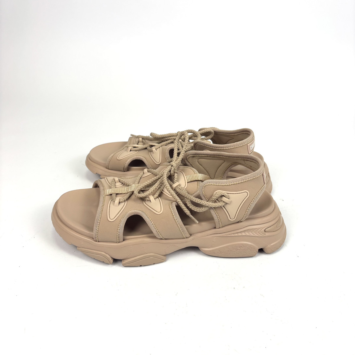 Dior Beige Lace-Up Sandals