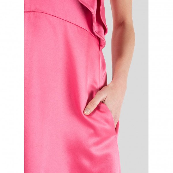 Chloé Ruffle-Trimmed Satin Dress