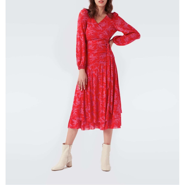 Diane von Furstenberg Catalina Tiered Midi Dress