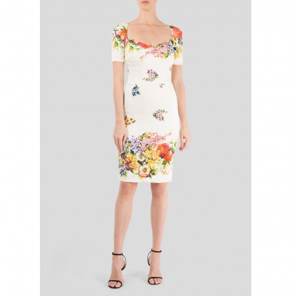 DOLCE & GABBANA Floral-Print Silk Charmeuse Dress