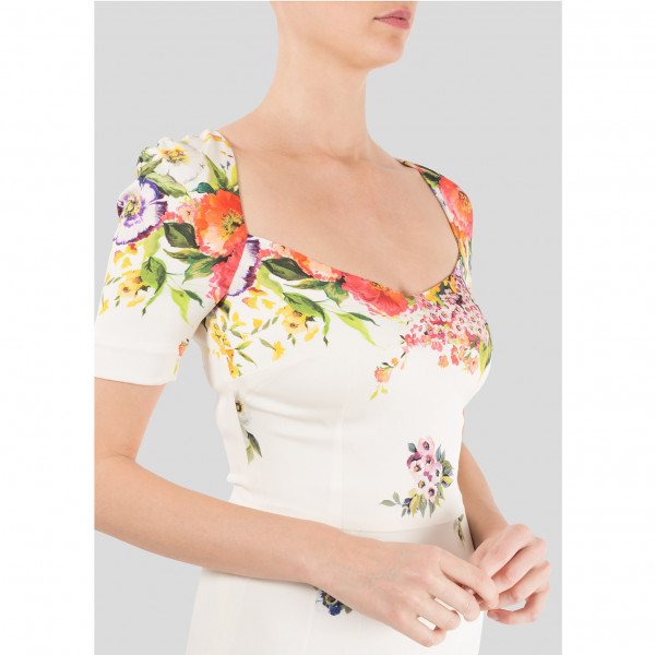 DOLCE & GABBANA Floral-Print Silk Charmeuse Dress