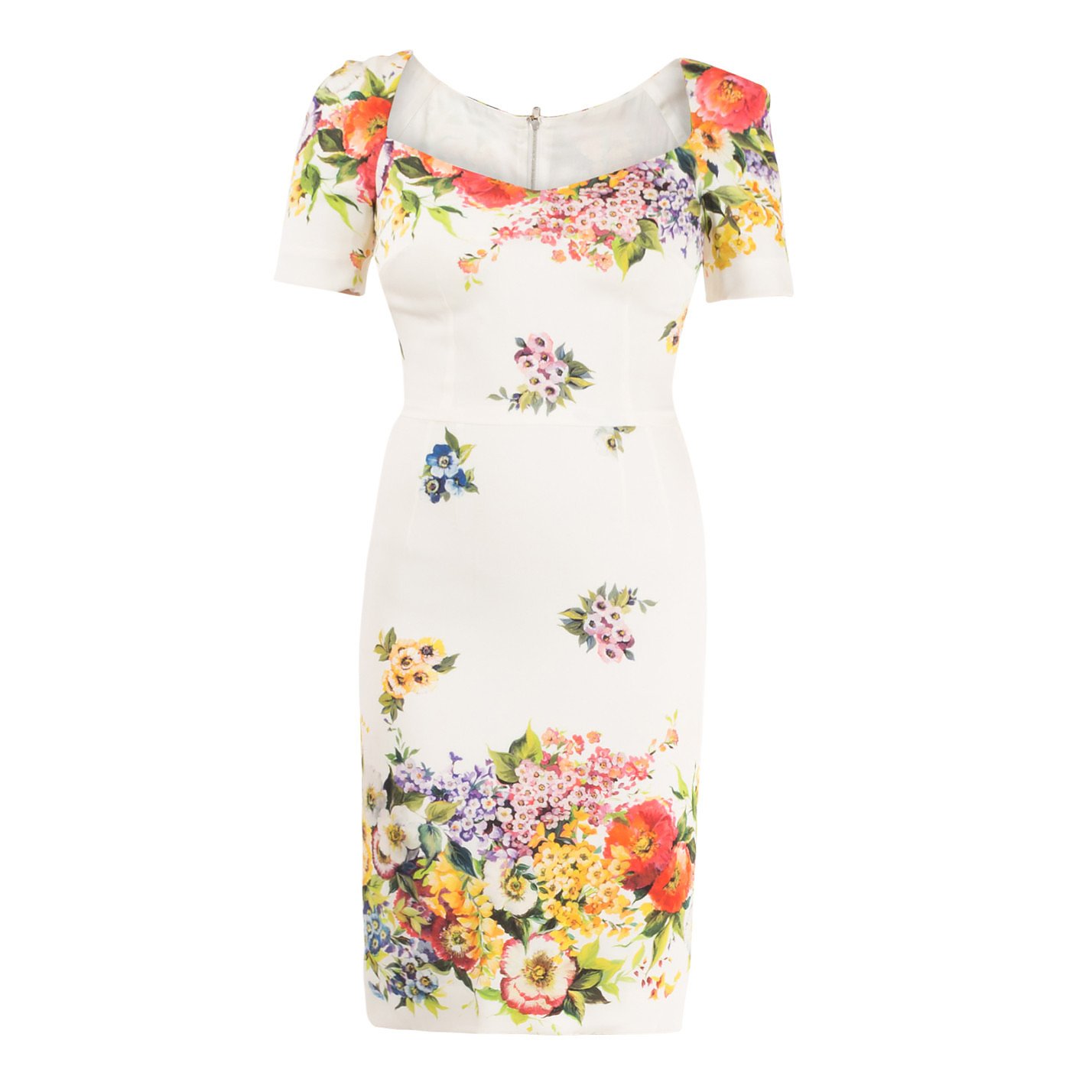 DOLCE & GABBANA Floral-Print Silk Charmeuse Dress