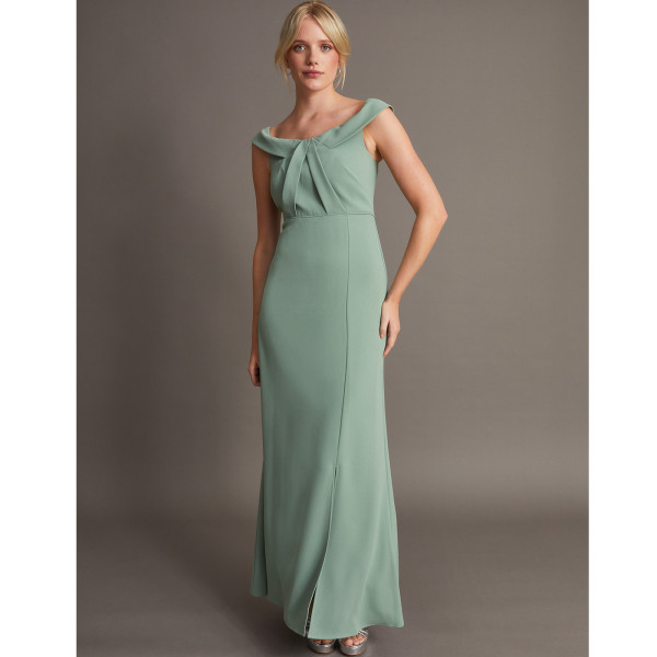 Monsoon Beatrice Crepe Bardot Maxi Dress