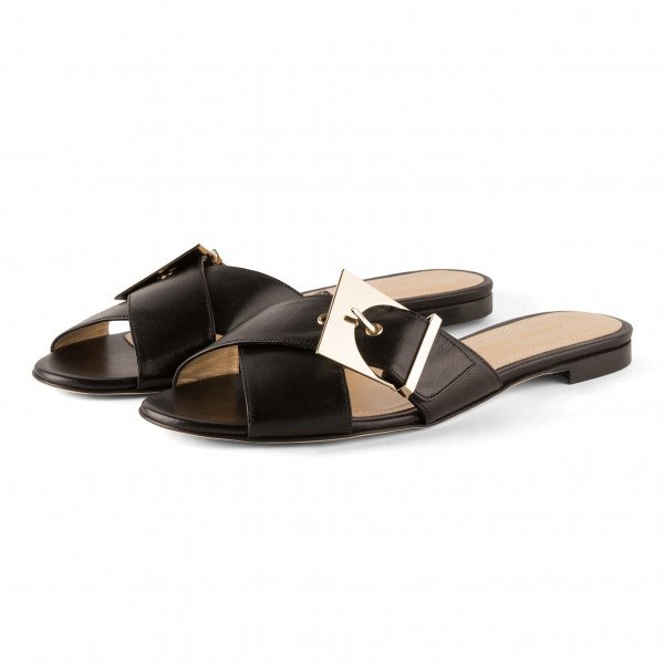 Chloe Gosselin Gloria Buckled Cross Strap Sandals