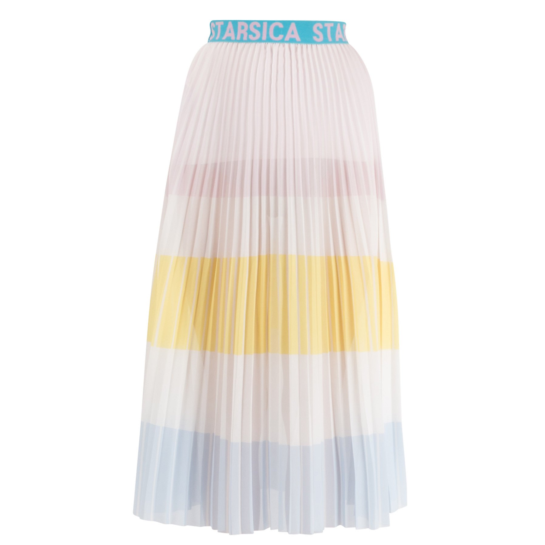Starsica Pleated Striped Midi Skirt