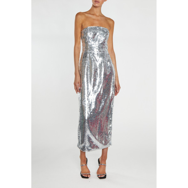 True Decadence Paris Sequin Bandeau Tailored Midaxi Dress