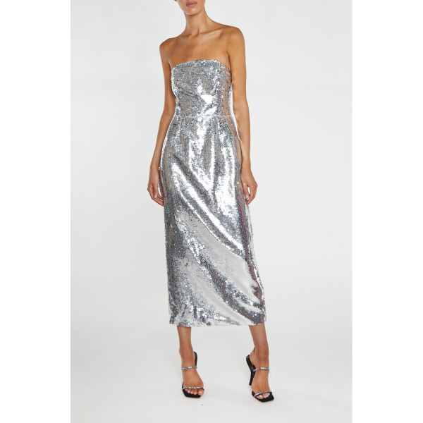 True Decadence Paris Sequin Bandeau Tailored Midaxi Dress