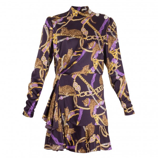 Alessandra Rich Printed Silk Mini Dress