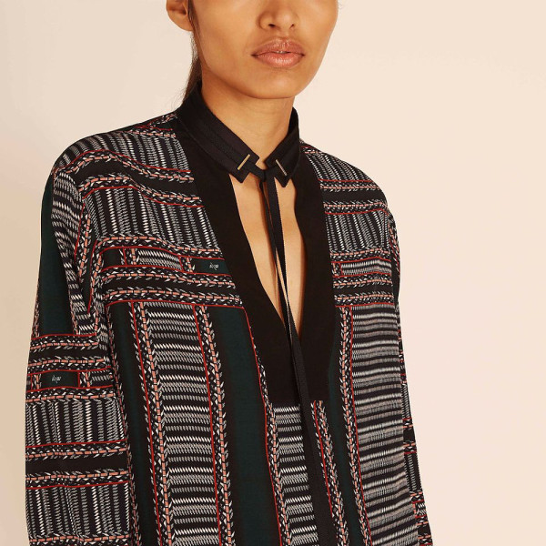 Amanda Wakeley Textured Stripe Silk Top