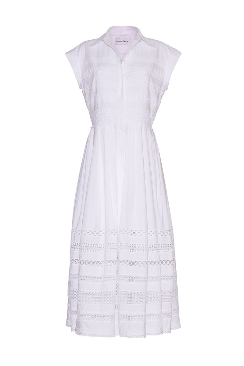 Cara Cara NYC Octavia Dress, White Eyelet