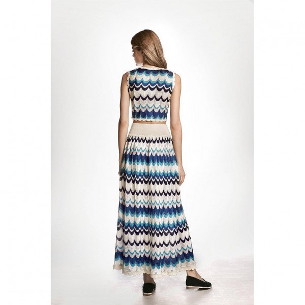Rumour Wavy-Striped Maxi Skirt