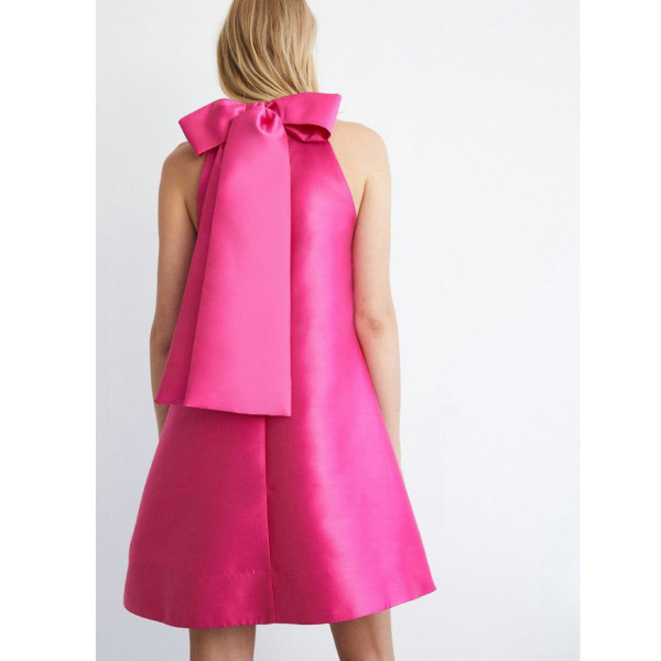 Warehouse Warehouse Satin Twill Bow Back A Line Dress
