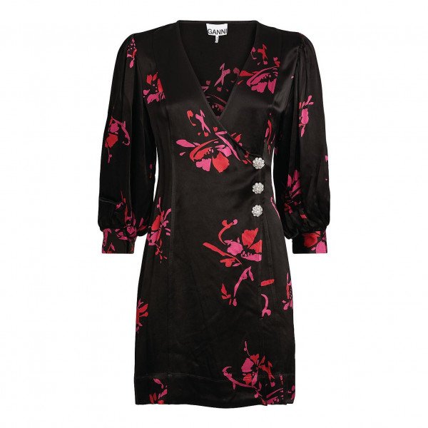 Ganni Floral Wrap Dress