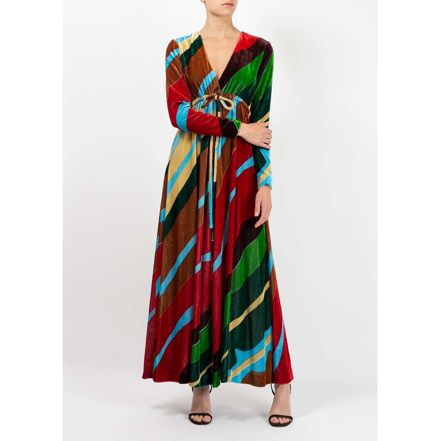 Dhela Printed Velvet Maxi Dress