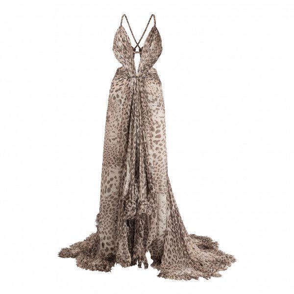 Roberto Cavalli Leopard Print Gown