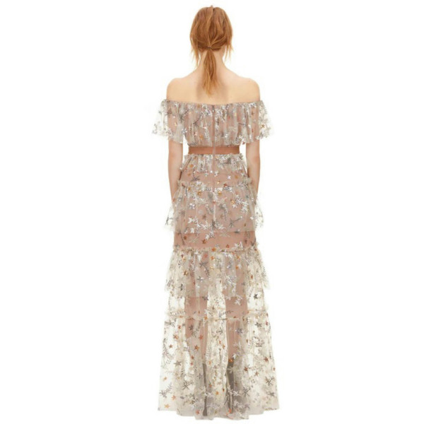 Self-Portrait Star Embellished Maxi Dress