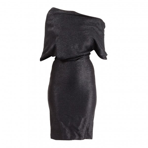Victoria Beckham Off the Shoulder Draped Knee Length Dress