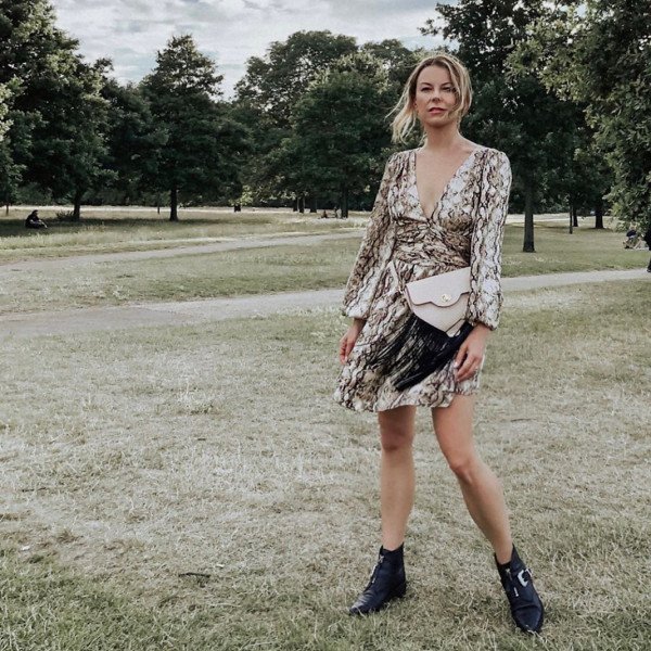 Ronny Kobo Orzora Snake Print Mini Dress