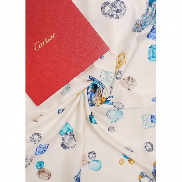 Cartier Jewel Print Silk Scarf