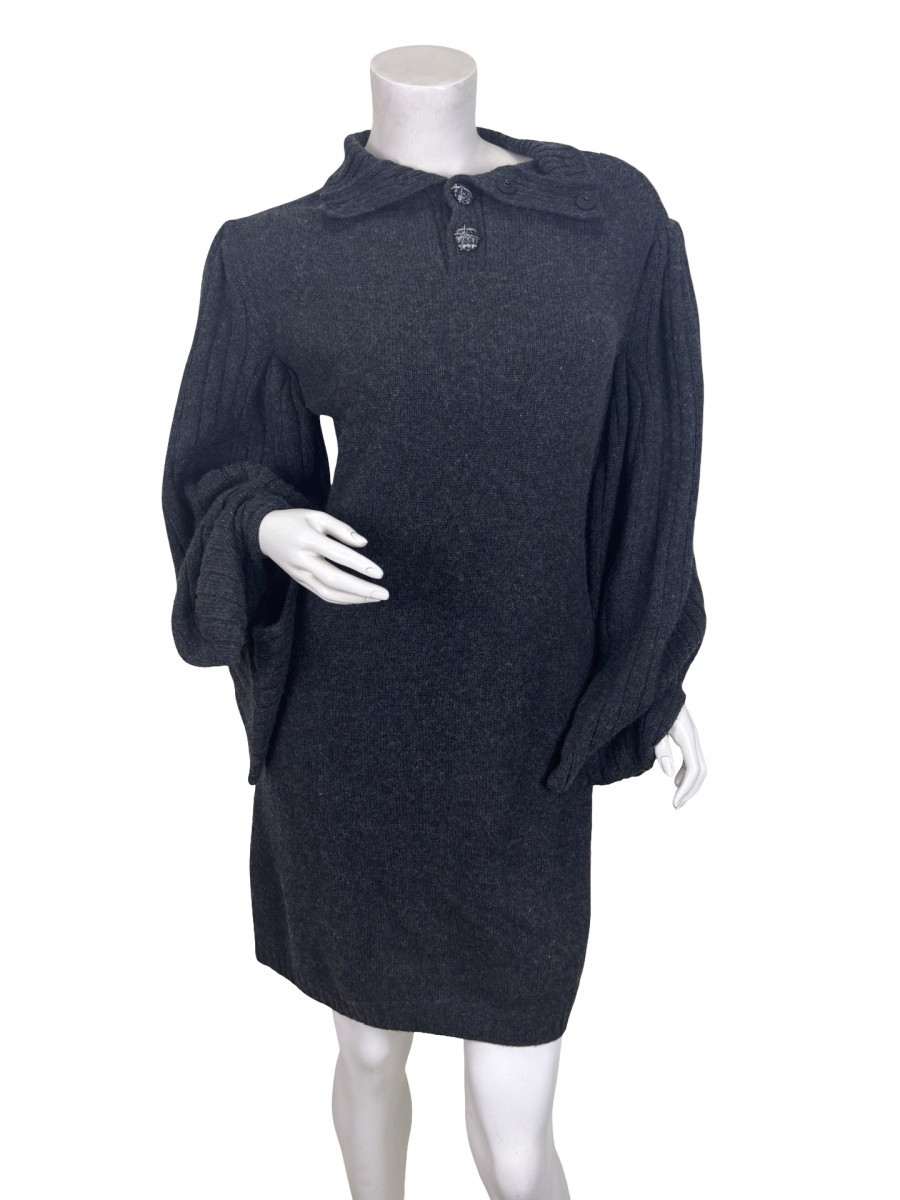CHANEL Charcoal Knitted Dress