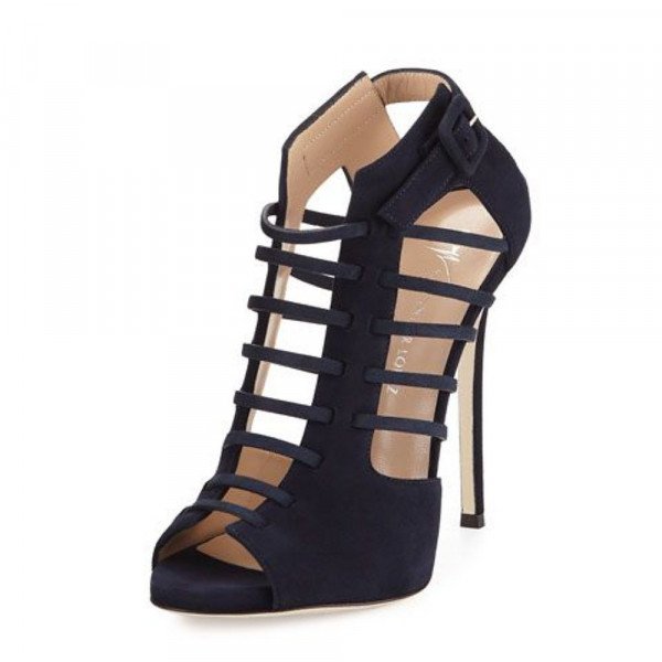 Giuseppe Zanotti Jen Caged Suede Heeled Sandals