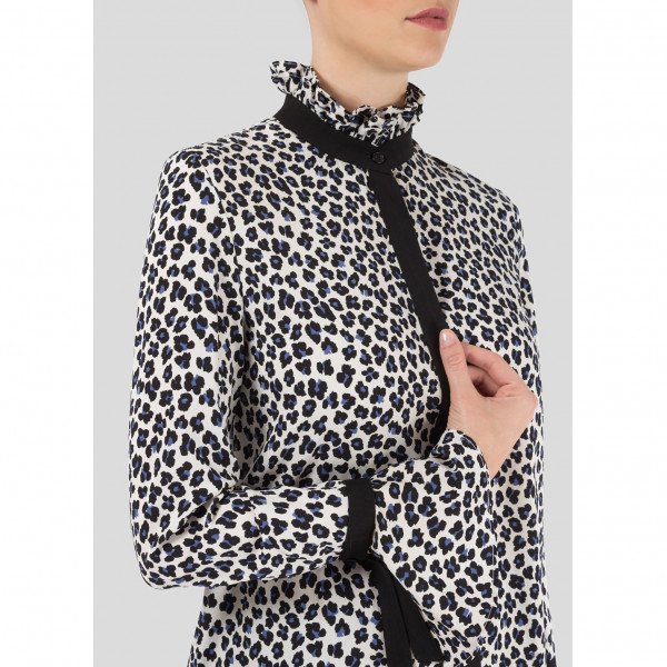 Starsica Leopard Print Trim Detail Blouse