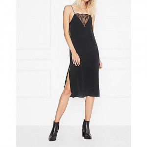 Rent Buy Anine Bing Lace Trimmed Washed Silk Slip Dress MY