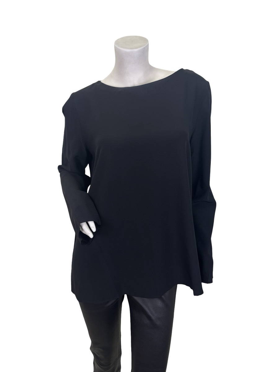 ETRO Black Long-Sleeve Silk Blouse