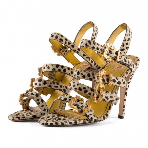 Charlotte Olympia Cheetah Print Heeled Sandals