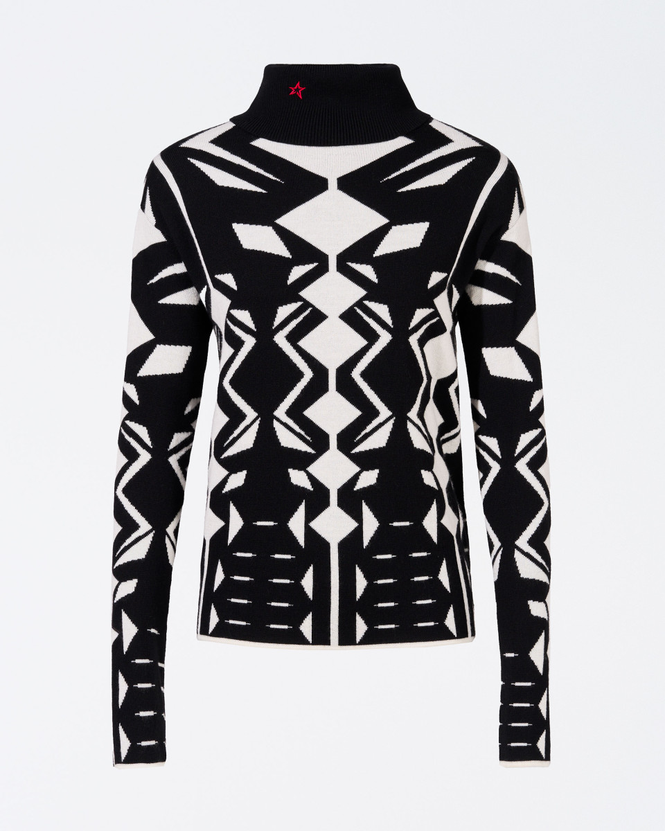 Perfect Moment Geo Merino Wool Turtleneck